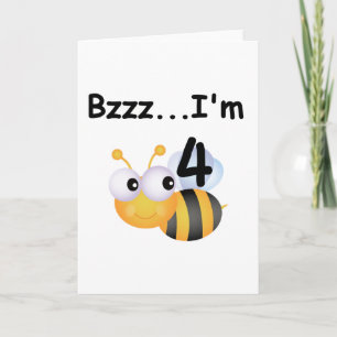 Buzz Bumblebee 4th Birthday T-shirts and Gifts Card