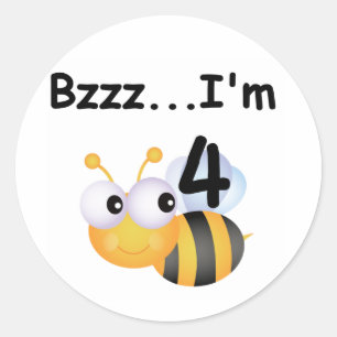 Buzz Bumblebee 4th Birthday T-shirts and Gifts Classic Round Sticker