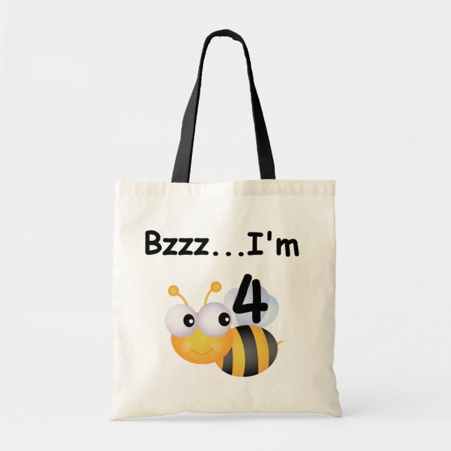 Buzz Bumblebee 4th Birthday T-shirts and Gifts Tote Bag (Front)