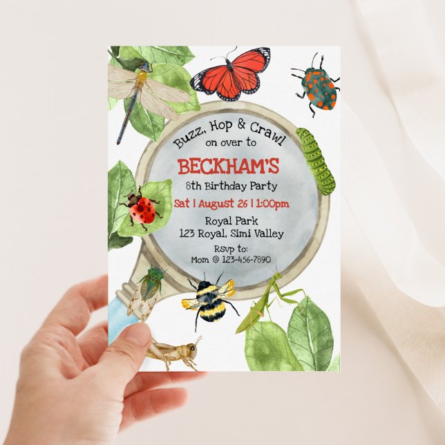 Buzz Hop Crawl, Bug Party, Any age, Nature Theme P Invitation (Creator Uploaded)