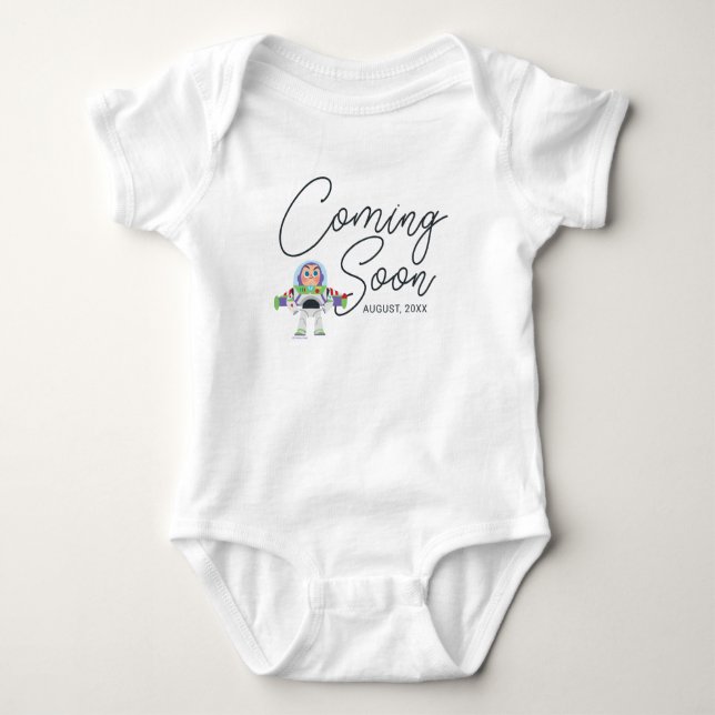 Buzz Lightyear | Baby Announcement with Date Bodysuit (Front)
