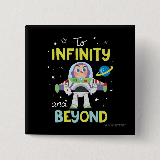 Buzz Lightyear Cartoon | To Infinity and Beyond 2 Inch Square Button (Front)
