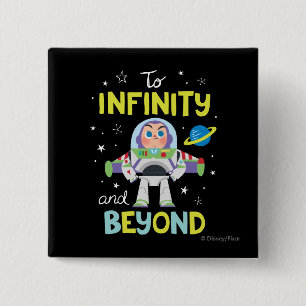 Buzz Lightyear Cartoon   To Infinity and Beyond 2 Inch Square Button