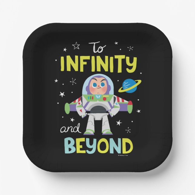 Buzz Lightyear Cartoon | To Infinity and Beyond Paper Plate (Front)