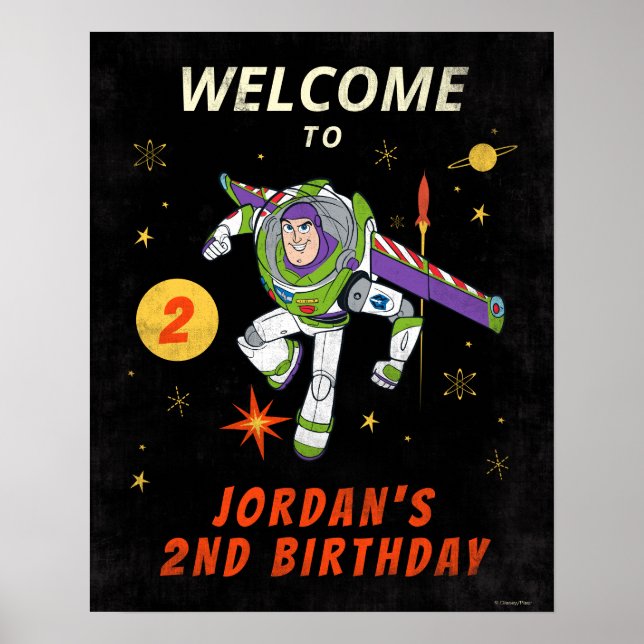 Buzz Lightyear Chalkboard Affiche de bienvenue d'a (Devant)