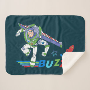 Buzz Lightyear Colourful Graphic Sherpa Blanket