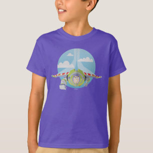 Buzz Lightyear Flying Despeckled Retro Graphic T-Shirt