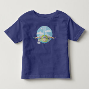 Buzz Lightyear Flying Despeckled Retro Graphic Toddler T-shirt
