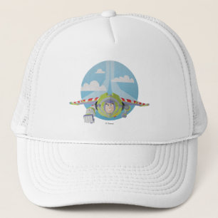 Buzz Lightyear Flying Despeckled Retro Graphic Trucker Hat