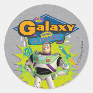 Buzz Lightyear   The Galaxy Needs a Hero Classic Round Sticker