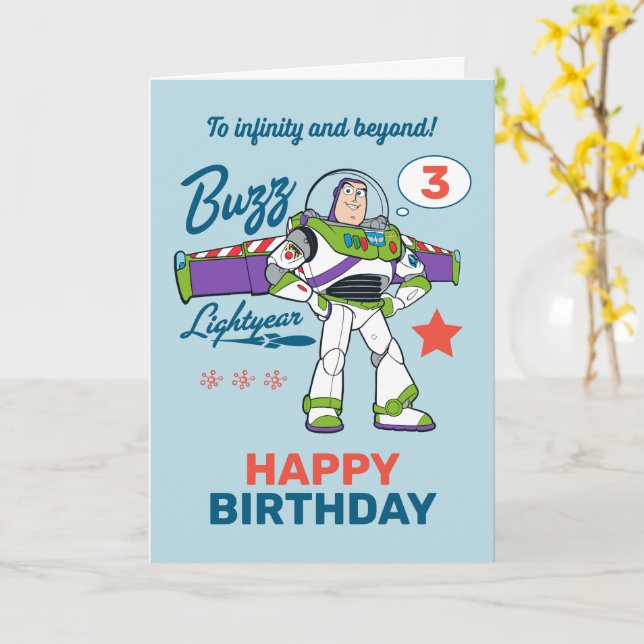 Buzz Lightyear | To Infinity and Beyond Birthday Card (Yellow Flower)
