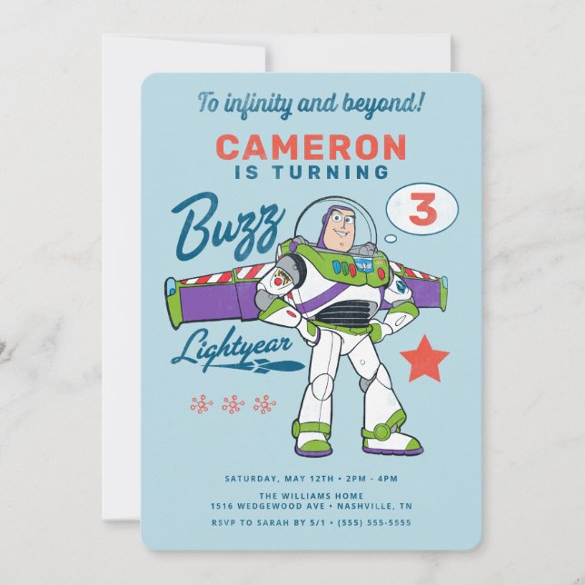 Buzz Lightyear | To Infinity and Beyond Birthday Invitation (Front)