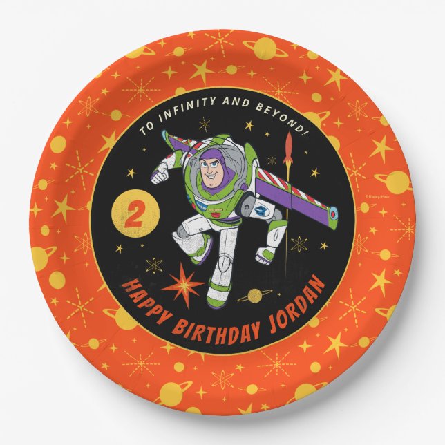 Buzz Lightyear To Infinity and Beyond Birthday Paper Plate (Front)