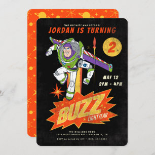 Buzz Lightyear Two Infinity and Beyond Birthday Invitation