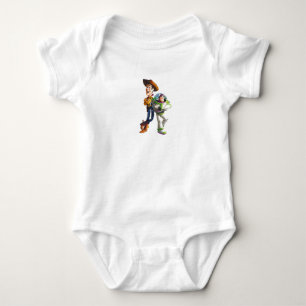 Buzz Lightyear & Woody standing back to back Baby Bodysuit
