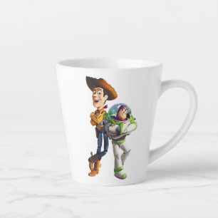 Buzz Lightyear & Woody standing back to back Latte Mug