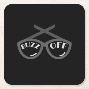 Buzz Off - 1940s Women's T-Shirt Square Paper Coaster
