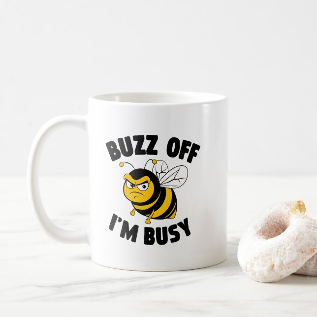 Buzz Off I'M Busy Coffee Mug (With Donut)