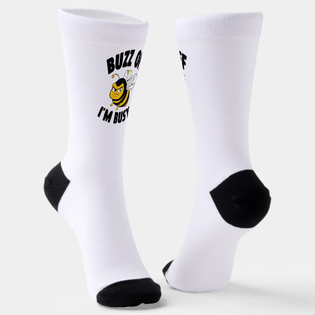 Buzz Off I'M Busy Socks (Angled)