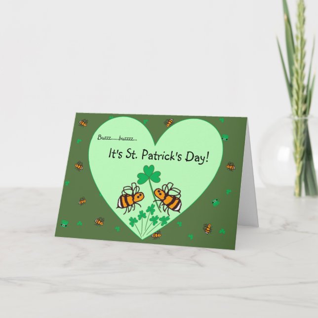 BuzzAboutBees St Patrick's Day greeting card (Front)