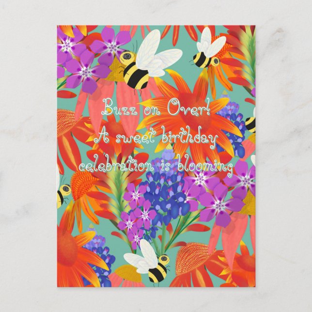 BuzzAmongBlooms_Editable Kids Postcard (Front)