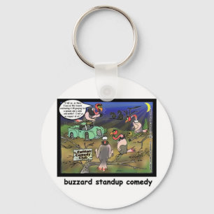 Buzzard Comedy Clubs Funny Cartoon Gifts & Tees Keychain