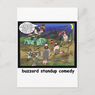 Buzzard Comedy Clubs Funny Cartoon Gifts & Tees Postcard