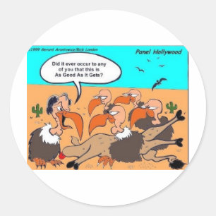 Buzzard In Ecstacy Funny Gifts Tees & Collectibles Classic Round Sticker