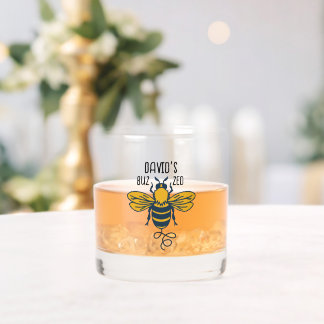 "Buzzed" with Bee Custimizable Whiskey Glass