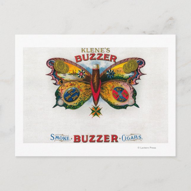Buzzer Cigar Box Label Postcard (Front)