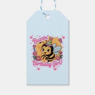 Buzzin' Birthday Girl Bee Theme Cute Bee Lover Gift Tags