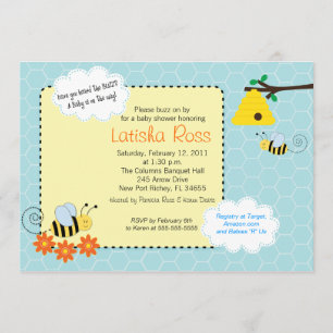 Buzzing Bees Baby Shower 5x7 Invitation