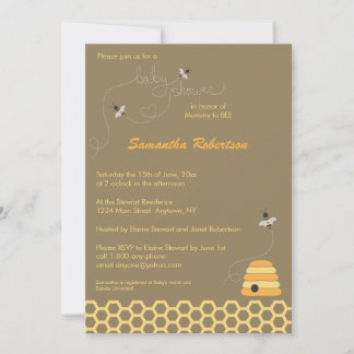 Buzzing Bees Baby Shower Invitation
