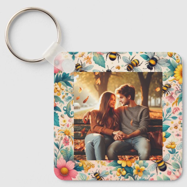 Buzzing Blooms Keychain (Front)