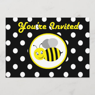 Buzzing Bumble Bee Invitation - Yellow / Black