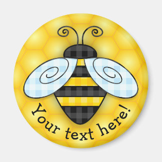 Buzzing Bumblebee and Honeycomb Icon Magnet