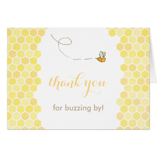 buzzing by thank you card, honey bee thank you card