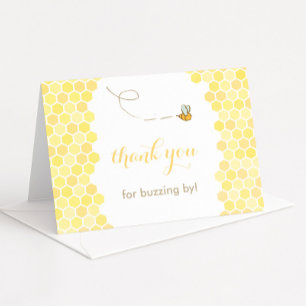 buzzing by thank you card, honey bee thank you card