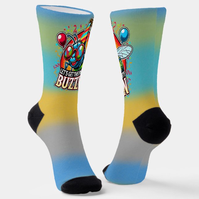 Buzzing Celebration Socks (Angled)