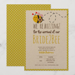 BUZZING For ARRIVAL of BRIDE2BEE Bridal Shower Bee Invitation