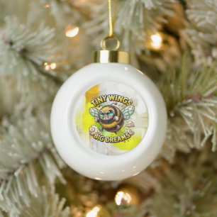 Buzzing for Greatness Ceramic Ball Christmas Ornament