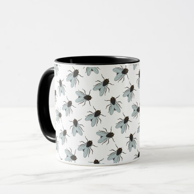 Buzzing House Flies Fly Swatter Insect Yucky Bug Mug (Front Left)