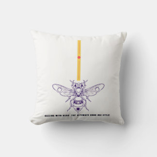 Buzzing with Gear: Robo-Bee Style! Throw Pillow