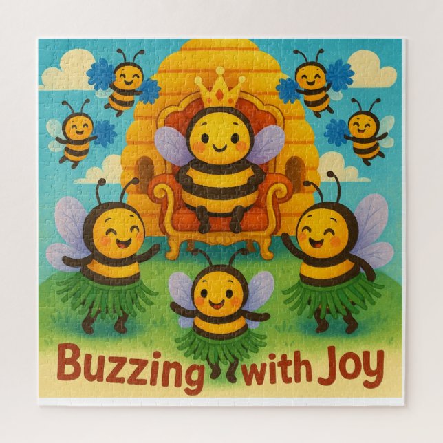Buzzing with Joy – Cute Bee Kingdom Celebration  Jigsaw Puzzle (Vertical)