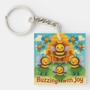 Buzzing with Joy – Cute Bee Kingdom Celebration Keychain