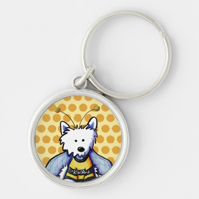 Buzzy Bee Westie Keychain (Front)
