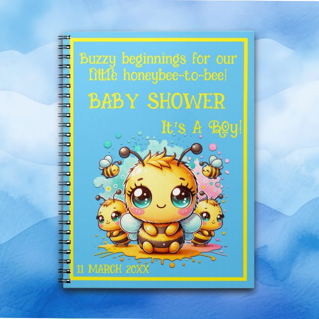 Buzzy beginnings honeybee-to-bee Baby Shower | Notebook (Creator Uploaded)