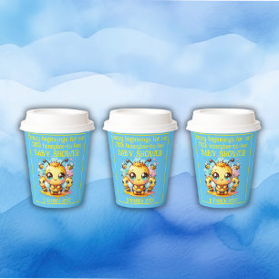 Buzzy beginnings honeybee-to-bee Baby Shower Paper Cups