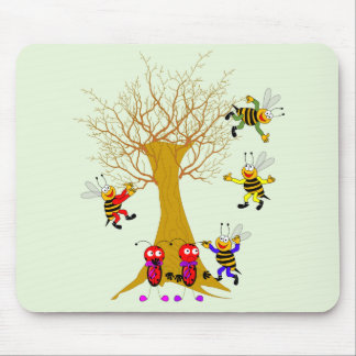 Buzzy Tree Adventure Ladybugs and Bees playing in  Mouse Pad
