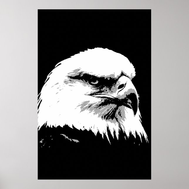 BW American Bald Eagle Poster Print Eagles Posters (Front)